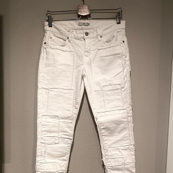 7 FOR ALL MANKIND RARE SKINNY PATCHWORK JEAN NWOT 26 - Picture 3 of 7